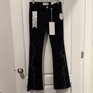 Good American Black Jeans with Rhinestone Accents